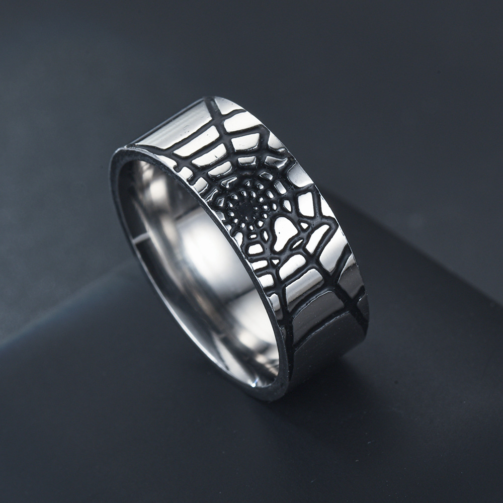 Men Accessories Name - Stainless Steel Simple Spider Web Ring