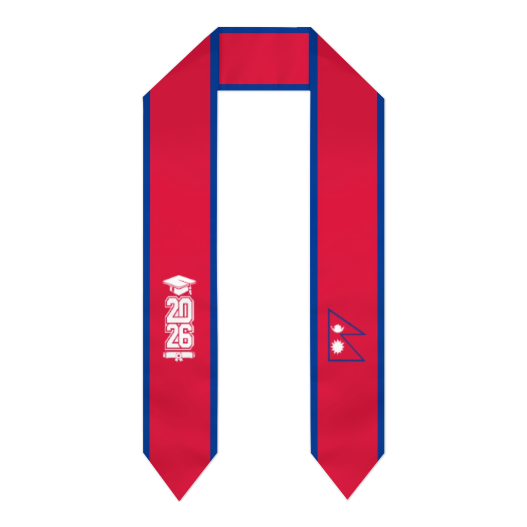 Men Accessories Nepal - Class of 2026 Nepal Flag Scarf