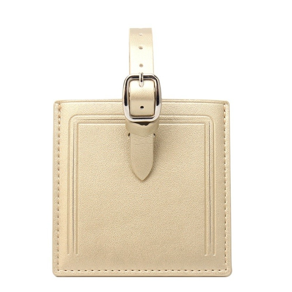 Square Leather Luggage Labels  - Men Accessories Name recension och pris