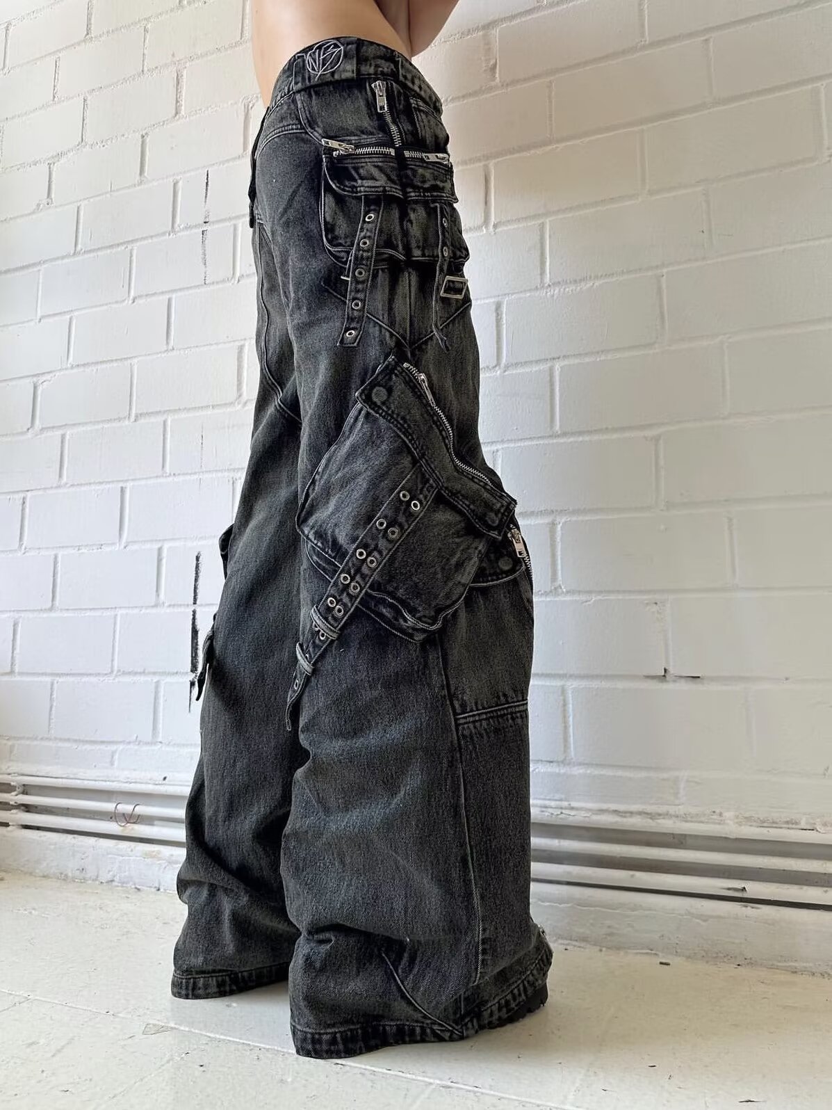 Y2K Black Gothic Punk Multi-Po - Men'S Accessories For Jeans recension och pris