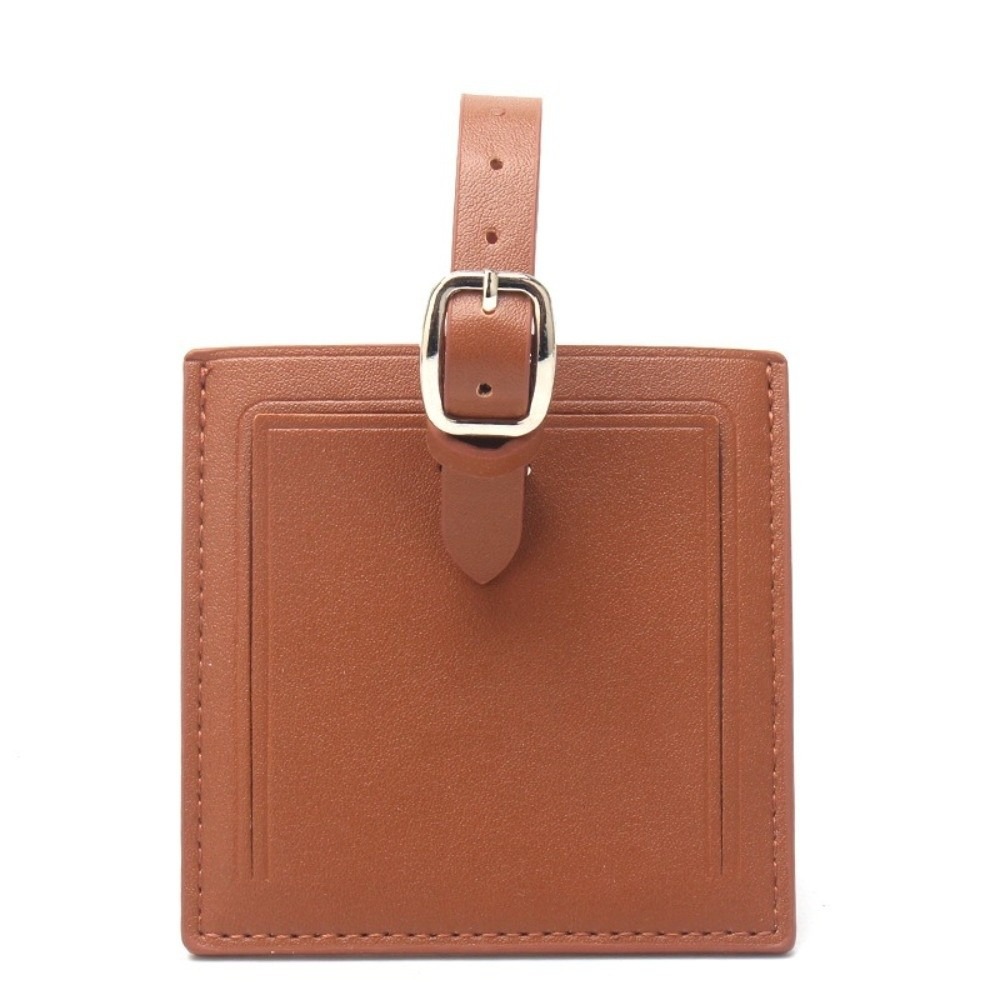 Square Leather Luggage Labels  - Men Accessories Name recension och pris