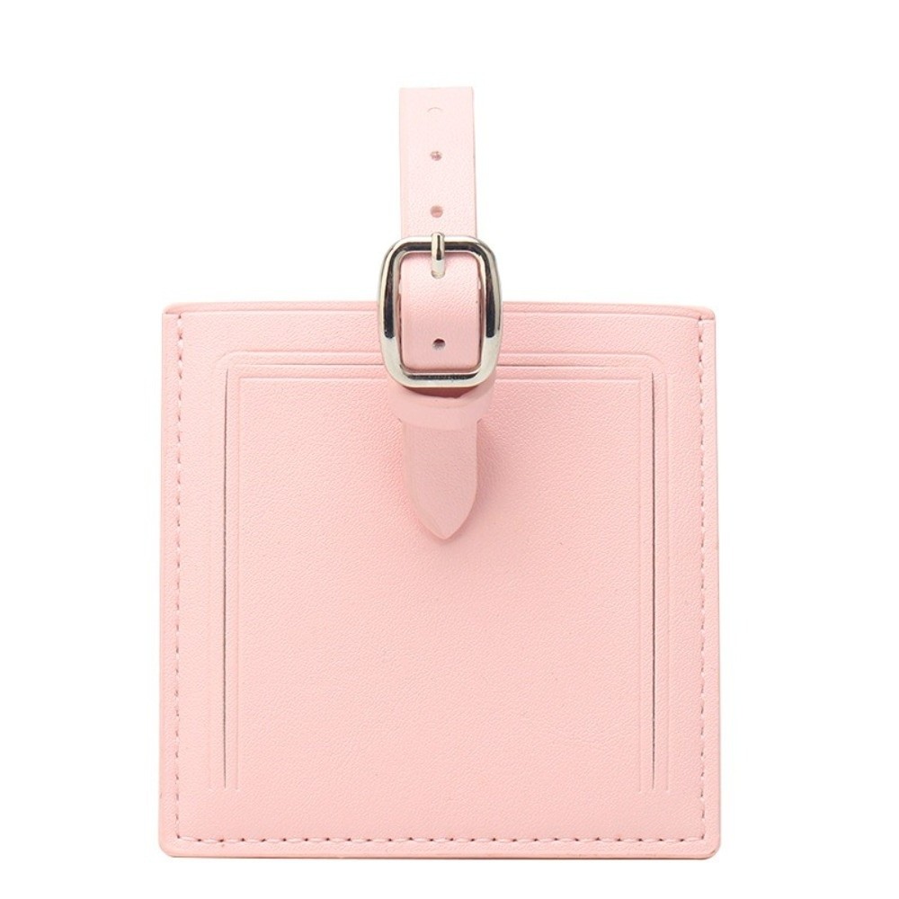 Square Leather Luggage Labels  - Men Accessories Name recension och pris