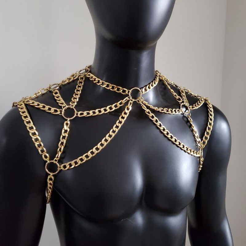 Punk Men Shoulder Body Chain B - Men Accessories For Beach recension och pris