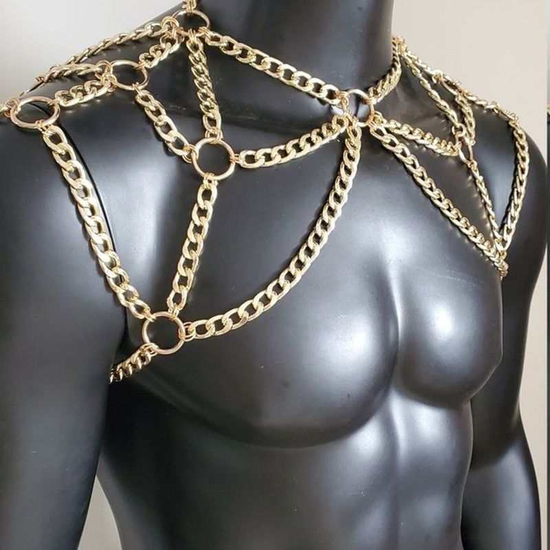 Punk Men Shoulder Body Chain B - Men Accessories For Beach recension och pris