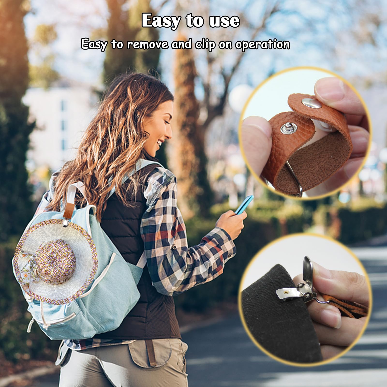 PU Leather Hat Clip for Travel - Men Accessories For Beach recension och pris